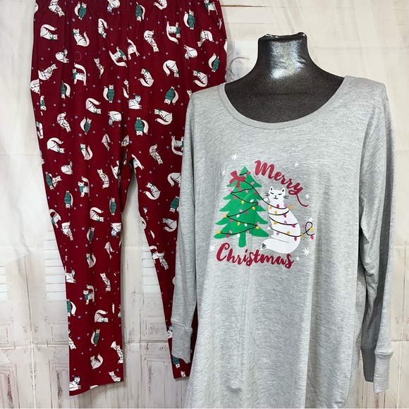 Dreams & Co 1X (22/24) Christmas cat Pajamas - Picture 2 of 13